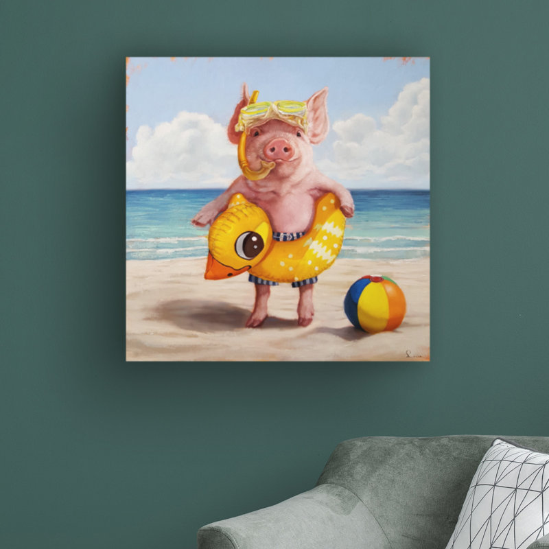 «Baked Ham» par Lucia Heffernan - peinture sur toile tendue, H 18 po x l 18 po x p 2 po