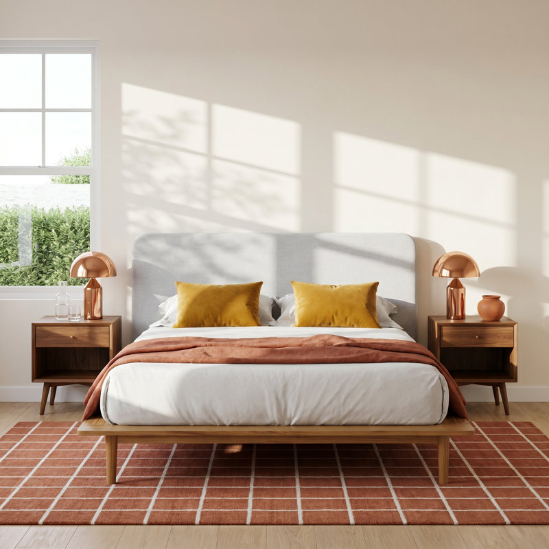 Alab Upholstered Platform Bed, Queen, Natural