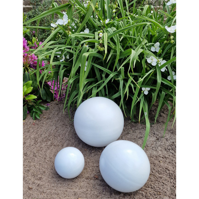 Casamassina Stainless Steel Gazing Ball, 20cm H x 35cm W x 30cm D, White