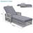 Outdoor Long Reclining Chaise, Wicker Lounge With Armrests, Patio Adjustable Recliner With Soft Removable Cushions, All Weather Rattan Pool Lounge For Poolside & Garden, Gray-795741120