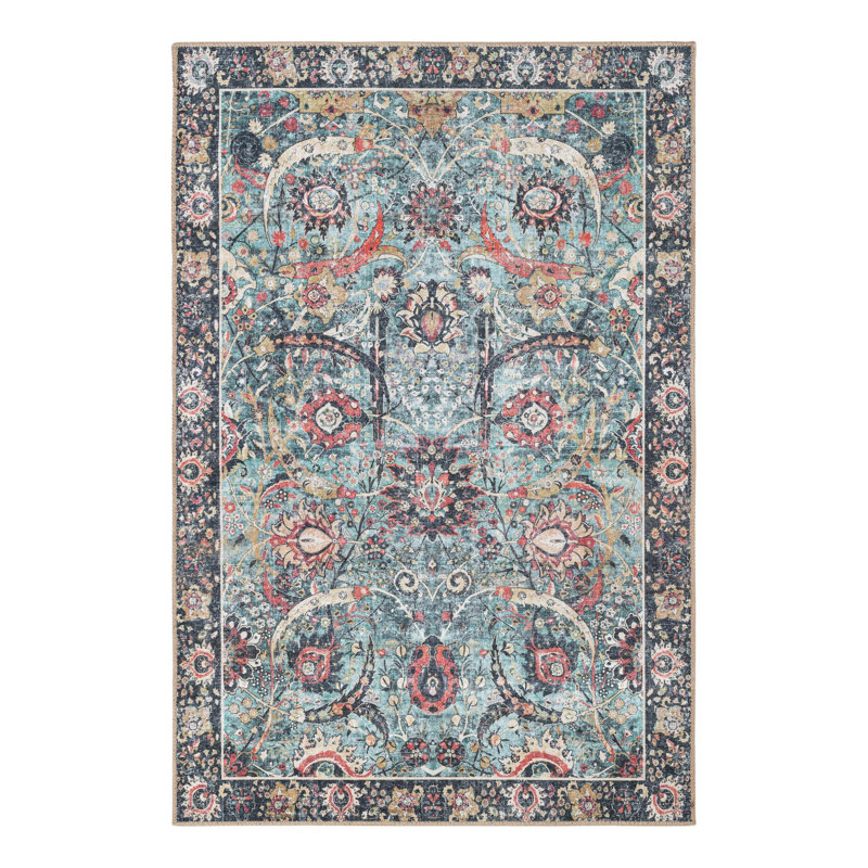 Maelei Performance Chenille Floral Indoor Rug, Rectangle 4'1" x 6'1"
