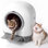 Bac à litière autonettoyant, litière automatique 90 L pour chats multiples avec protection de sécurité / contrôle des applications / tapis / 1 rouleau de sacs à ordures