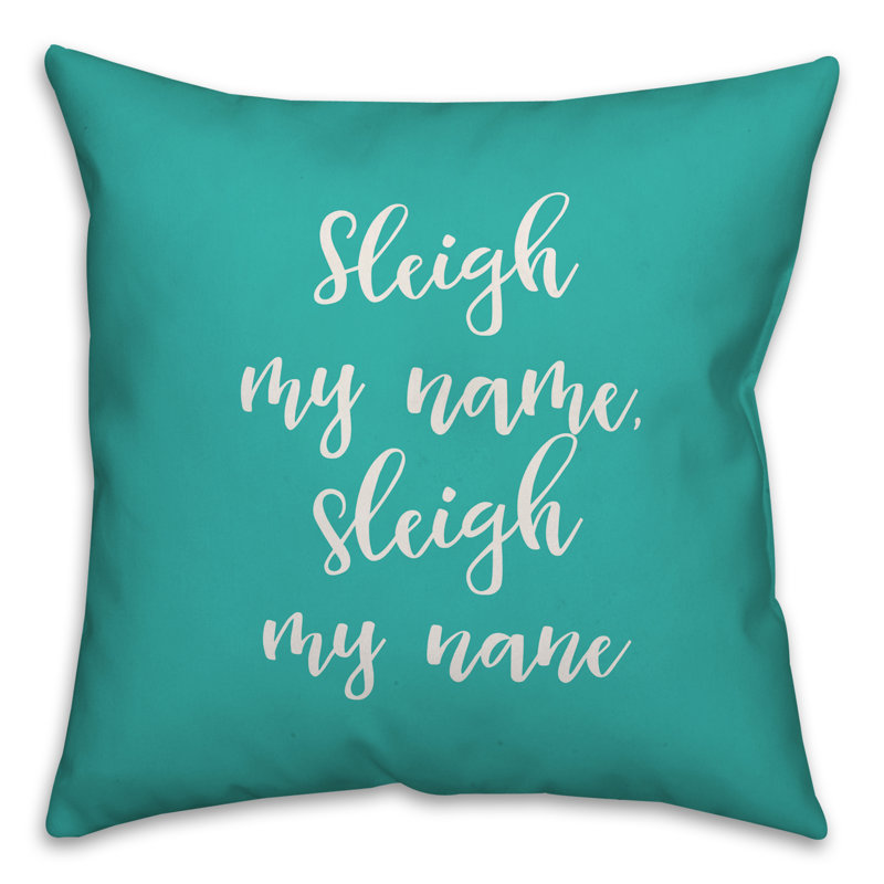  Coussin Sleigh My Name, Bleu sarcelle, Coussin décoratif