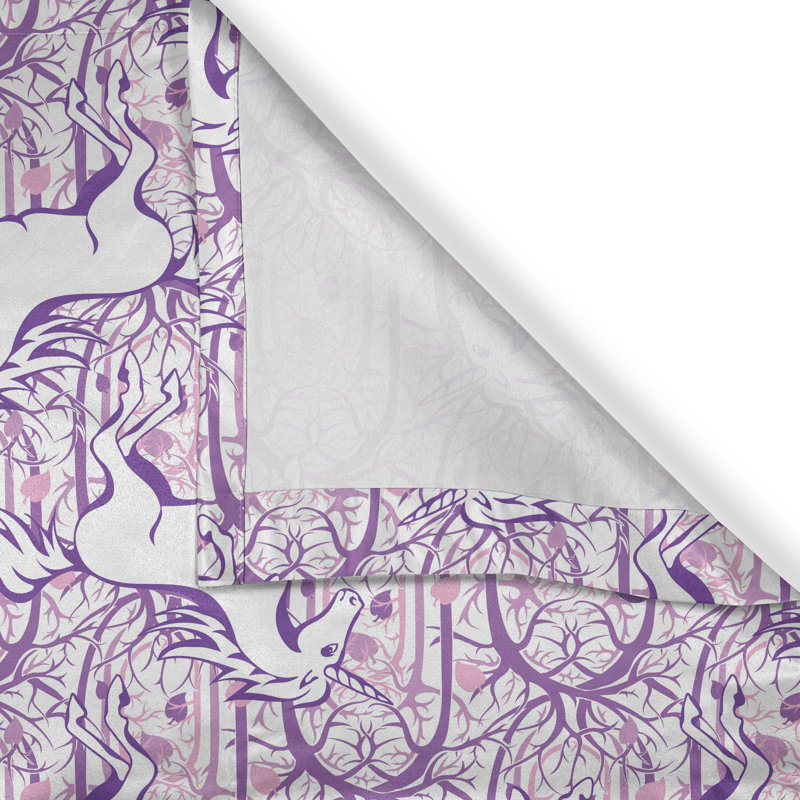 Rideau décoratif à 2 panneaux avec œillets East Urban Home Unicorn, 50 po, mauve, L 50 po x L 108 po