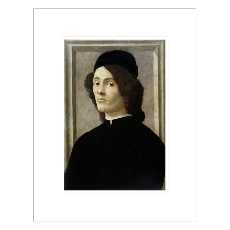 «Portrait of a Man» par Sandro Botticelli - Estampe numérique encadrée, H 16,75 po x l 13,13 po