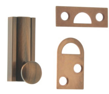 Solid Brass Surface Bolt, Antique Copper