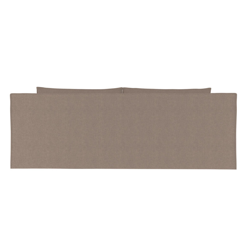 Mulberry Square Track-Arm Sofa with Flange Seam, 33" H x 108" W x 45" D, Box Weave Linen Pumice, Ebony