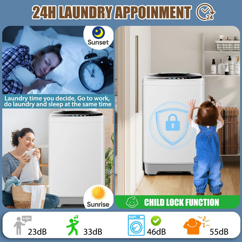 2.1 Cubic Feet Cu. Ft. High Efficiency Portable Washer With Child Safety Lock, White