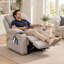 Fauteuil inclinable électrique rembourré de 84,3 cm (33,2 po) de largeur avec poches latérales de massage et de chauffage - Gris pâle-1425631702