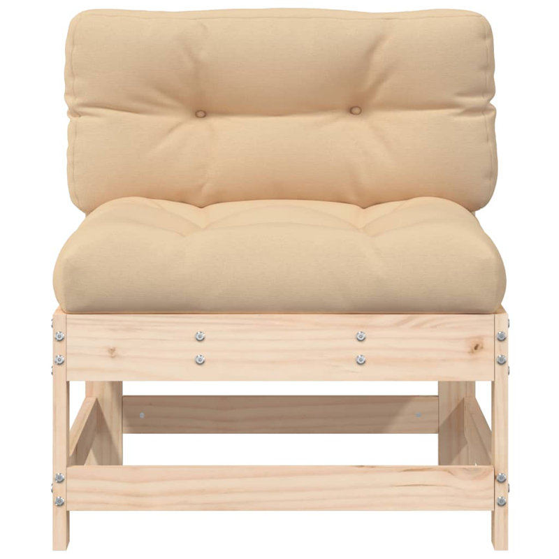Avalinn Pine Outdoor Armless Lounge Chair, Brown, Brown