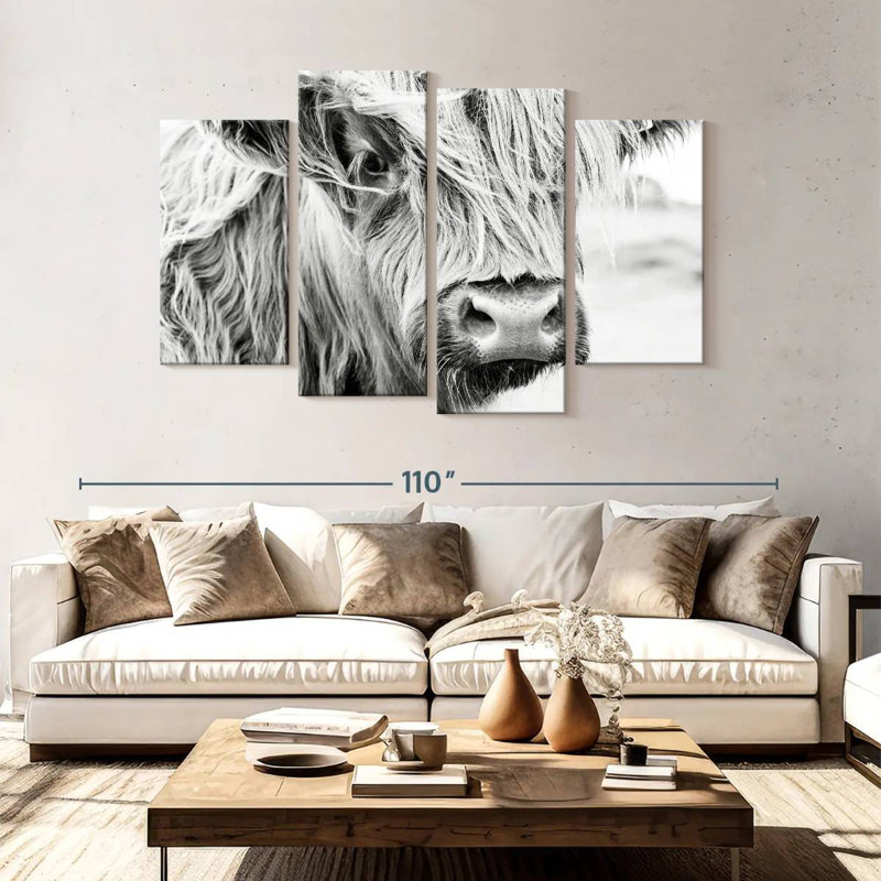 Long Haired Cow, 54" H x 84" W