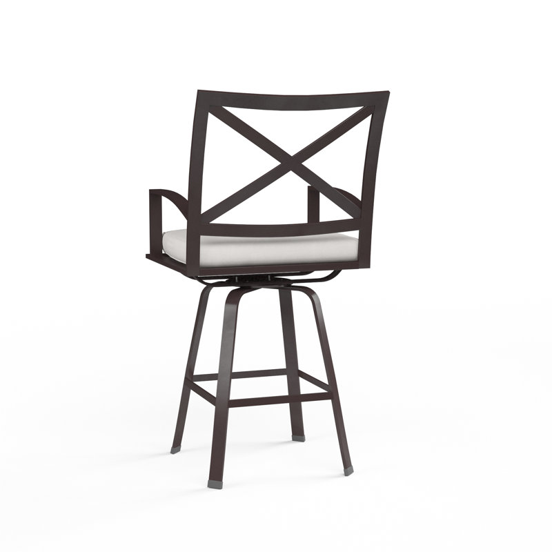 La Jolla Outdoor Swivel Bar Stool, Canvas Flax Sunbrella®, Counter Stool (30" Seat Height)