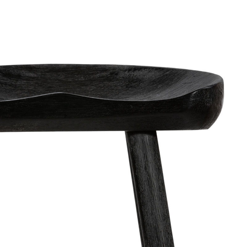 Barrett Solid Wood Bar & Counter Stool, Matte Black, Counter Stool (26.75” Seat Height)