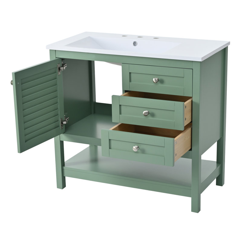 Ensemble de meuble-lavabo avec lavabo encastré / ensemble de meuble-lavabo autoportant avec 2 tiroirs et portes / armoire de rangement pour salle de bain