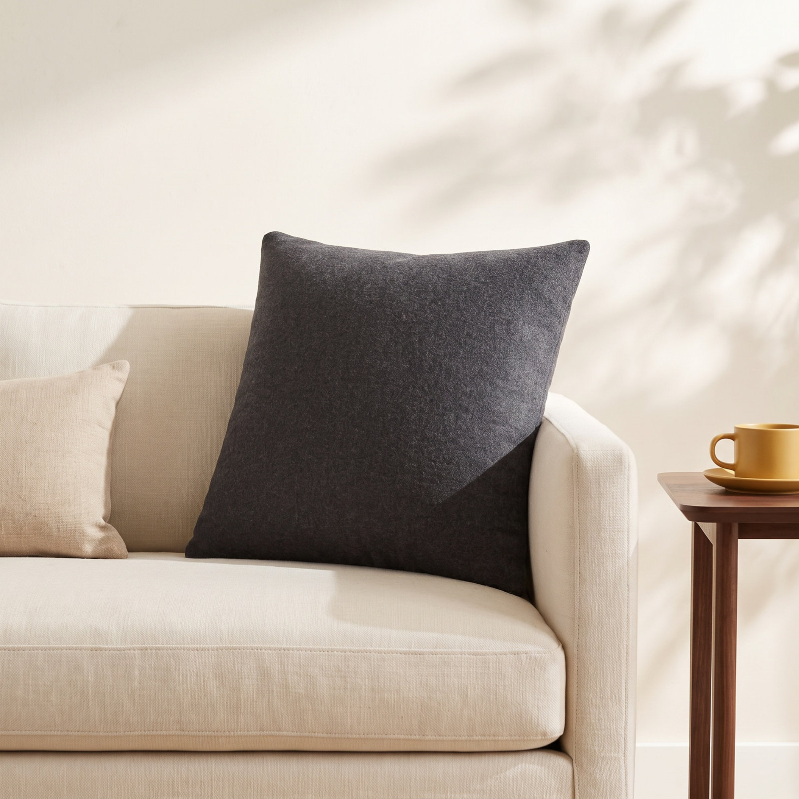 Signal Throw Pillow, Edwards Charcoal Crossweave, 24" x 24", Square