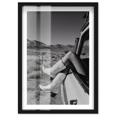 Cowboy Boots Shadowbox Print Photography Wall Art by Notoriart, Black Frame, 24 x 36