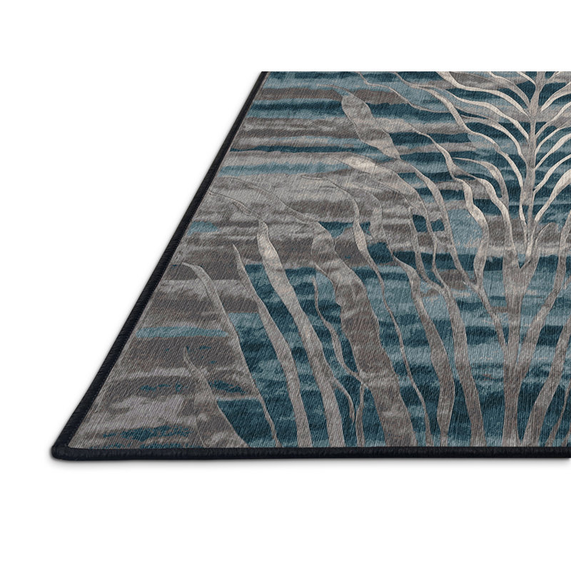 Tapis gris lavable à la machine, Rectangle 8 pi x 10 pi
