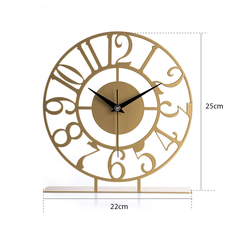 Horloge décorative élégante, 9,8 po de diamètre | Fabrication 100% métal, épaisseur: 0,06 po | Mécanisme silencieux, fonctionne avec 1 pile AA (non incluse) | Parfait pour la décoration de la maison ou du bureau, montre élégante et fonctionnelle