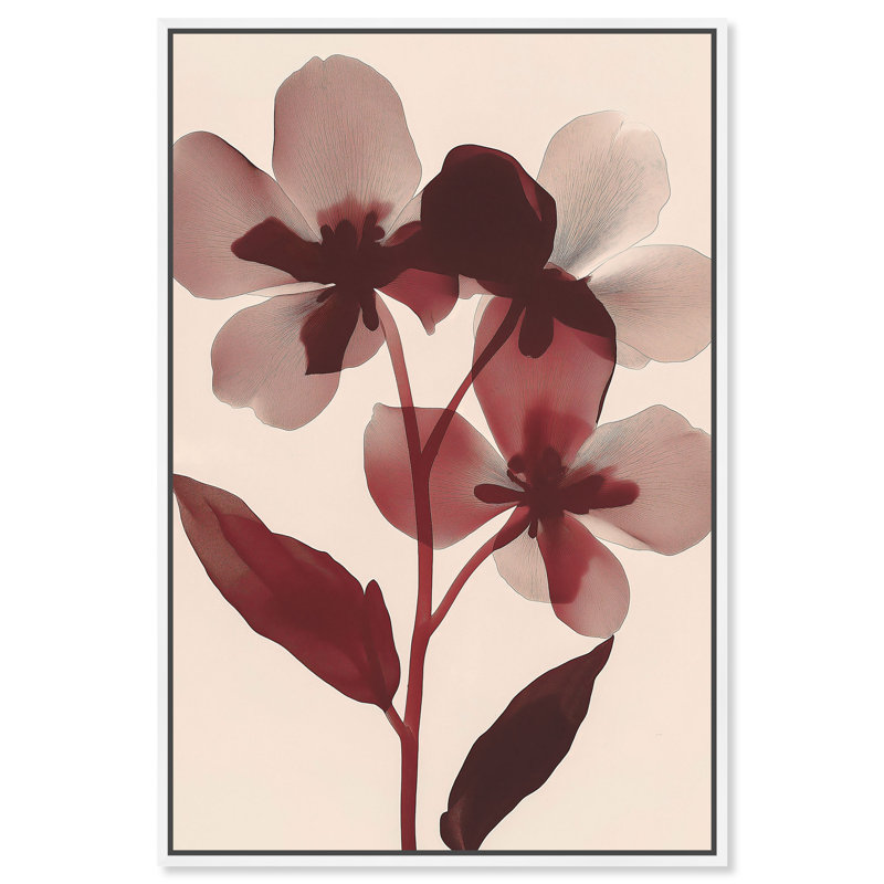 Crimson Coastline II Canvas Abstract Print by Oliver Gal, Black Frame, 10 x 15, 46"H x 31"W, White Frame