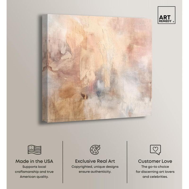«Smeared Codex (III)» par Minimalist Abstracts par Art Remedy, H 24 po x l 24 po x P 1,5 po, Toile tendue