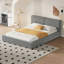 Lit plateforme tapissier grand format en velours-574809004