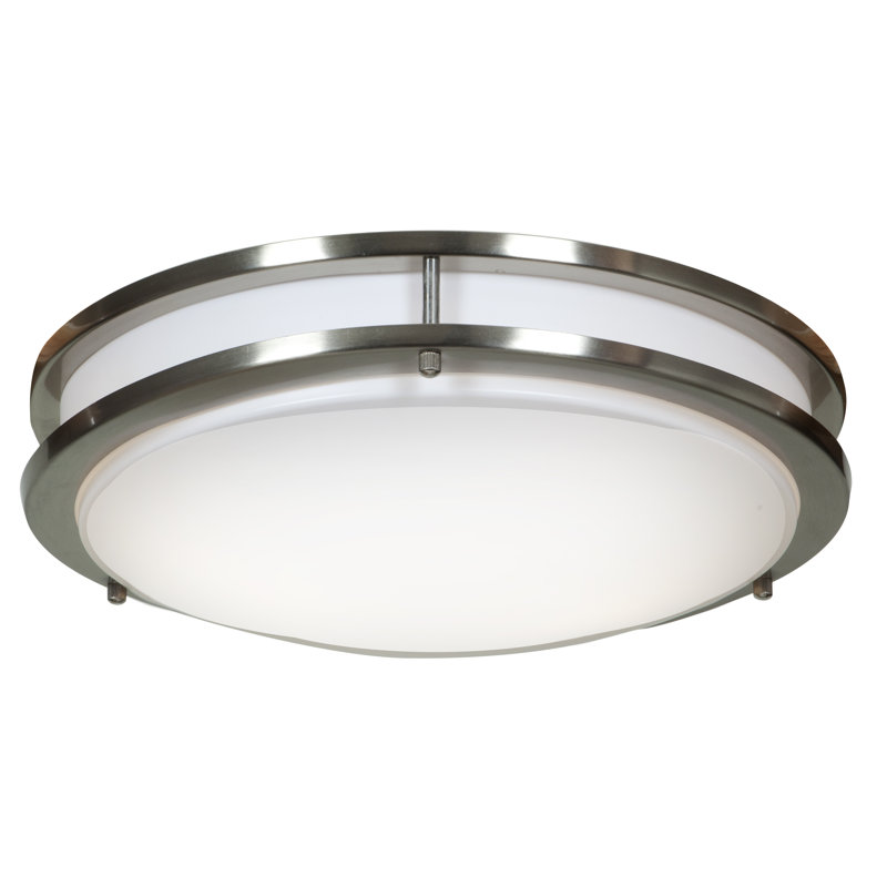 Penning 1 - Light 14" Simple Circle Flush Mount, Brushed Steel