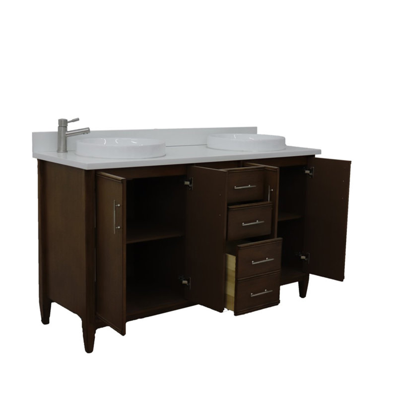 Ensemble de meuble-lavabo double 61 po Harrigan, Blanc
