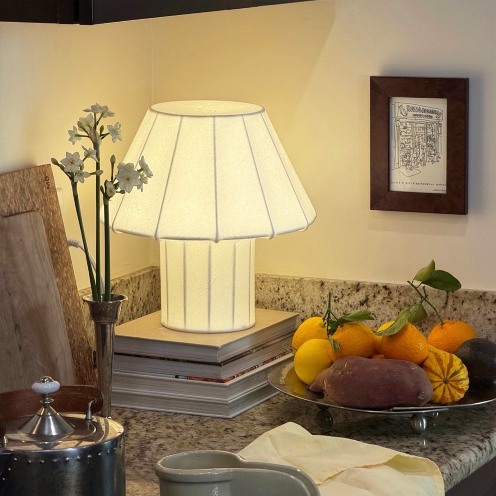 Celeste 12.6" Novelty Geometric LED Lightweight Bedside, Table, Desk Lamp With Resin Fabric Shade - Light Bulb Included