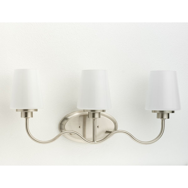 Avec 25 in. 3-Light Brushed Nickel Contemporary Bath Vanity Light, Brushed Nickel