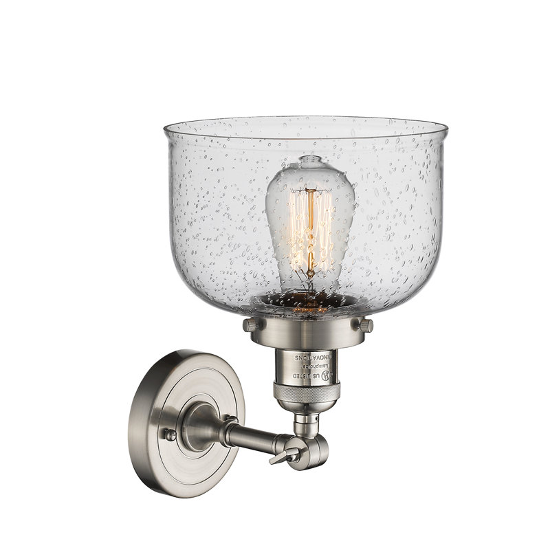 Glass Semi Flush Mount, Brushed Satin Nickel