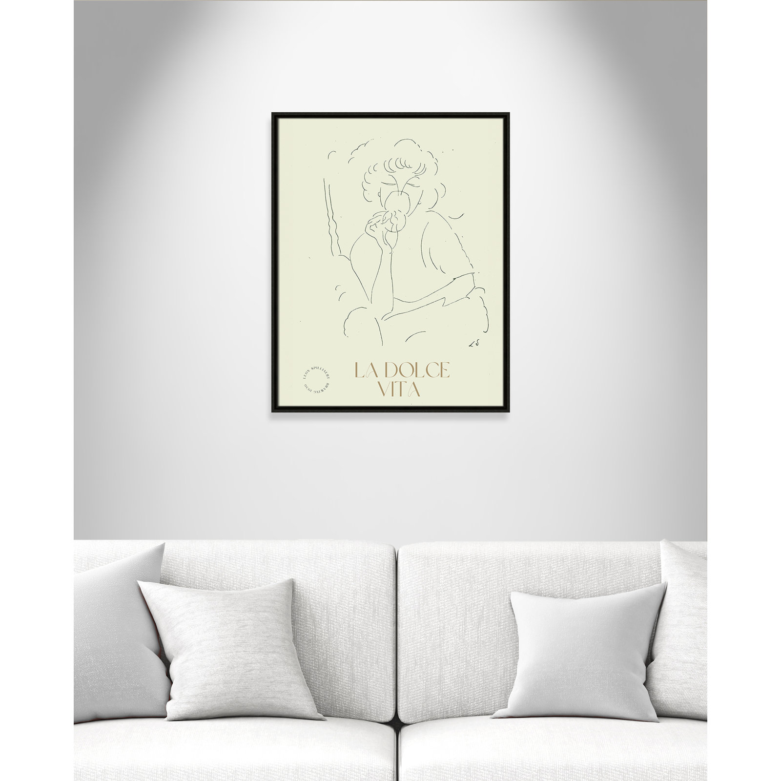 Dottie "La Dolce Vita" Print, 29.5" H x 23.5" W, Espresso
