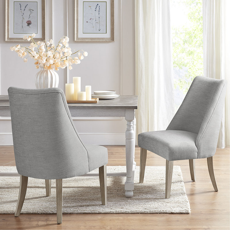Ensemble de 2 chaises de salle à manger rembourrées, Gris clair