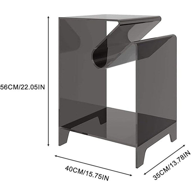 Modern Acrylic Double-Layer Side Table - Transparent Scratch-Resistant Bedside Cabinet, Light Luxury Minimalist Living Room Sofa Corner Table