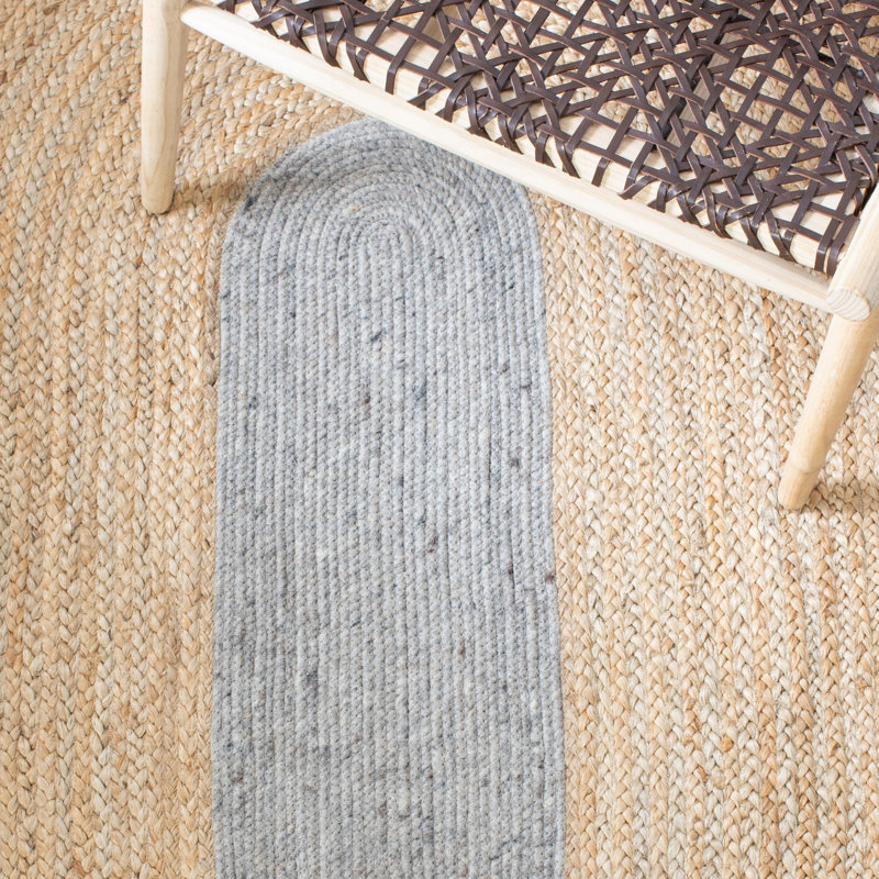 Tapis en jute / laine / coton tissé à la main Manning, Ovale 4 pi x 6 pi