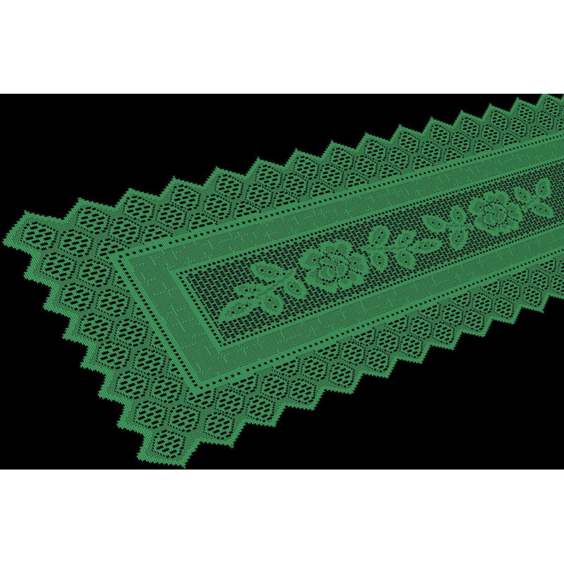 Skrolan Floral Table Runner, Green