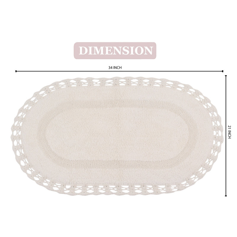 Tapis de bain doux, l 21 po x L 34 po, Ivoire