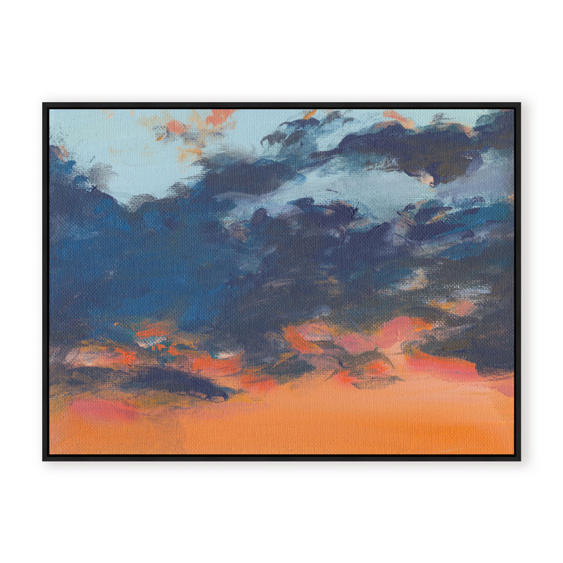 Coastal Retreat Asbury Park Sunset, Framed Canvas, Beige, 24" H x 30" W x 2.375" D