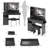 41" Large Size Left Drawer Desktop Vanity Table+Cushioned Stool Dresser Set, 2 AC+2 USB Power Station, Hair Dryer Stand, Extra Large Touch Control LED Mirror, 3-Color Switch, EPA, GCC, UL Certificate-1939605310