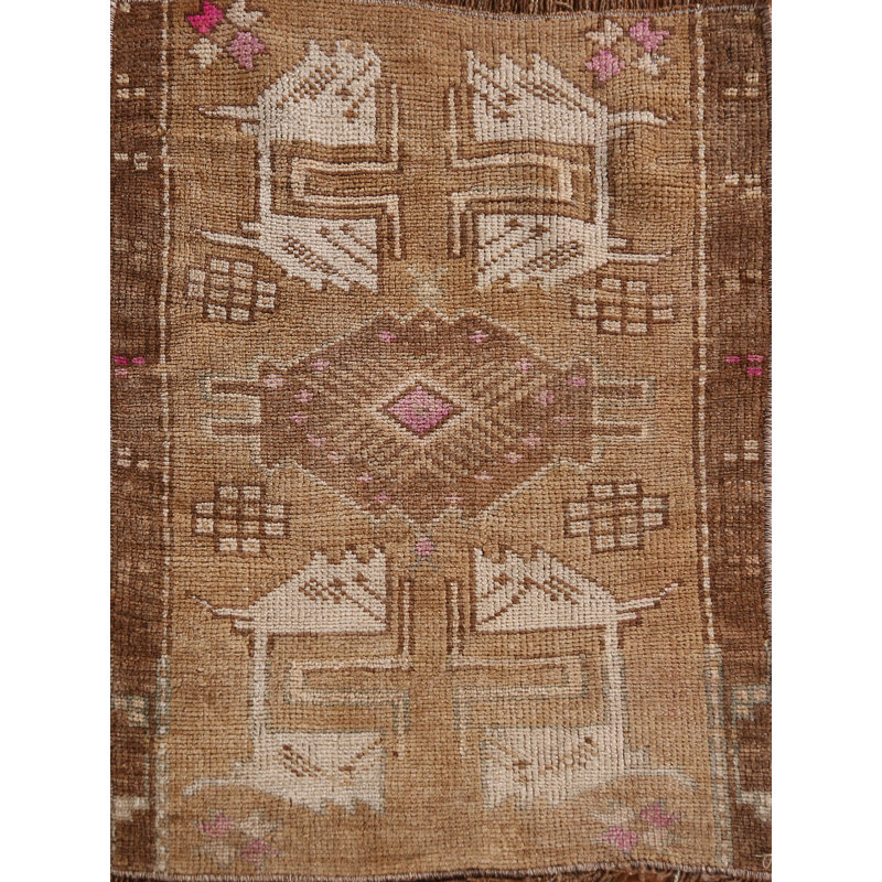 Antique Look Anatolian Oriental Accent Rug 1x2
