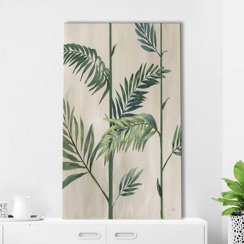 Modern Fronds II - peinture, L 36 po x H 60 po, Toile tendue