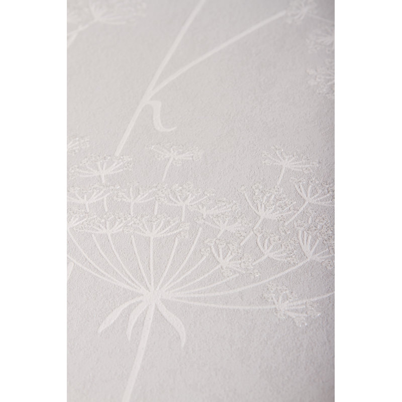 Innocence Floral Wallpaper Roll, Cloud Gray