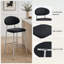Ensemble de 2 tabourets de bar modernes, chaises de comptoir rembourrées en cuir de polyuréthane à dossier incurvé, structure en métal avec repose-pieds, noir-2087935245