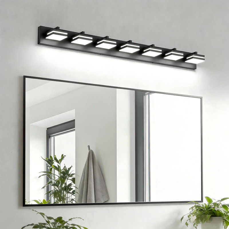 Luminaire de salle de bain 48 po à 48 lumières à DEL à intensité variable moderne 4800K dans la salle de bain, 7 lumières