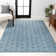Simsbury Geometric Art Deco Fan Pattern High-Low Navy/Cream Rug