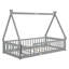Lit simple en forme de tente avec garde-corps, lattes, porte, gris-1429464591-1429464577