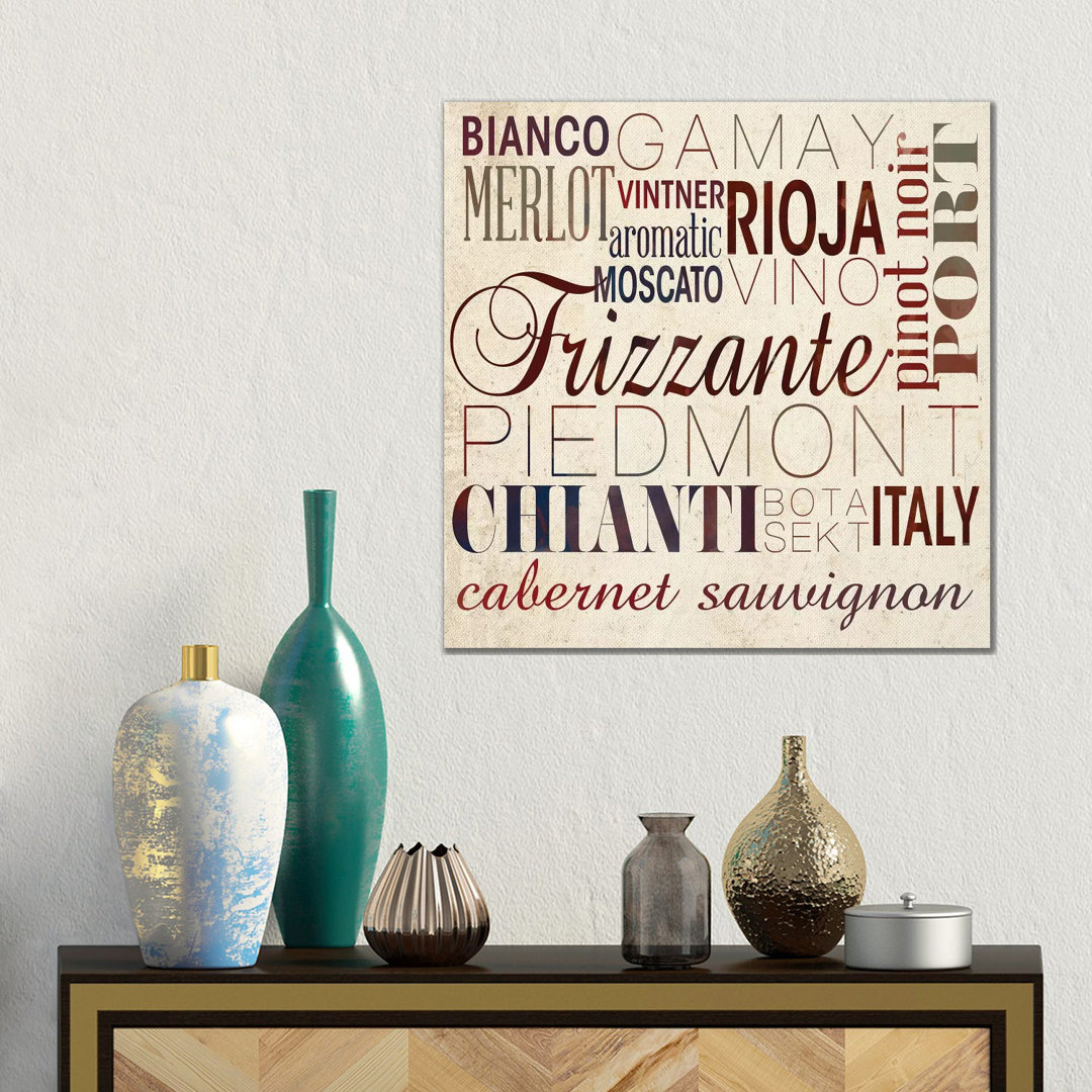 Wine Words I von SD Graphics Studio - Galerie-verpackte Leinwand Giclée auf Leinwand