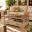 Table basse moderne avec tablette de rangement ouverte et 2 tiroirs, table d'appoint de style champêtre pour le salon, idée de salon-717749402