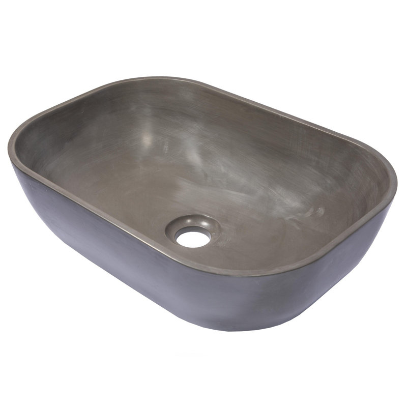 Lavabo de salle de bain vasque rectangulaire en béton, Gris anthracite