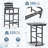 Hdpe Outdoor Patio Bar Set, Tall Adirondack Bar Chair And Table Set (Coffee, 3 Pcs)-114219512