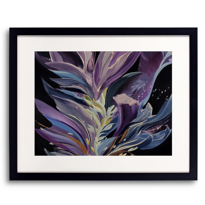 Nightingale Lullabies par Novi Lim - Peinture, H 25,2 po x l 31,2 po, Papier avec cadre noir